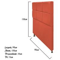 Cabeceira Damares 90 Cm Solteiro Com Botonê Suede Terracota - 1