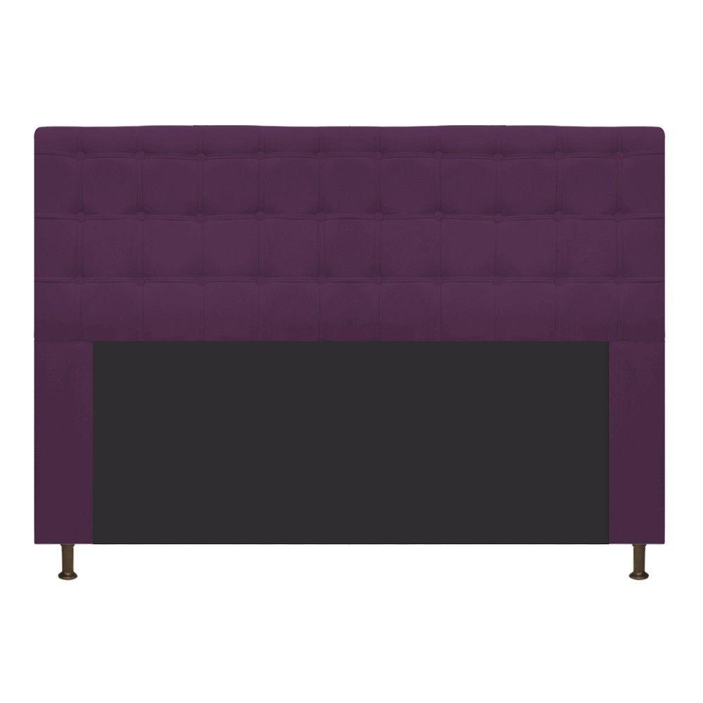 Cabeceira Dama 160 Cm Queen Size Com Botonê Suede Roxo - 1