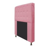 Cabeceira Dama 90 Cm Solteiro Com Botonê Suede Rosa Bebê - 1