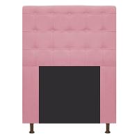Cabeceira Dama 90 Cm Solteiro Com Botonê Suede Rosa Bebê - 3