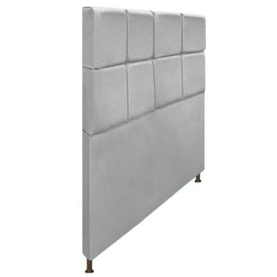 Cabeceira Damares 140 Cm Casal Com Botonê Suede Cinza