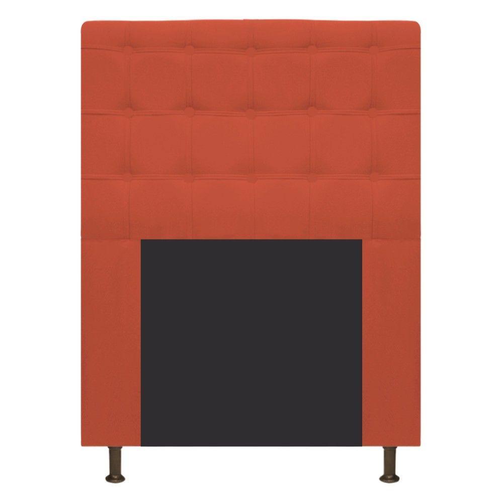 Cabeceira Dama 90 Cm Solteiro Com Botonê Suede Terracota - 1