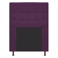 Cabeceira Dama 90 Cm Solteiro Com Botonê Suede Roxo - 3
