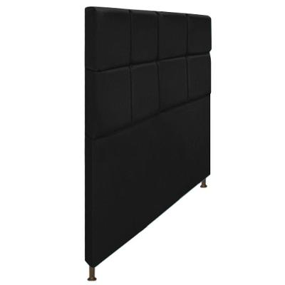 Cabeceira Damares 140 Cm Casal Com Botonê Suede Preto