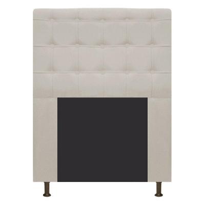 Cabeceira Dama 90 Cm Solteiro Com Botonê Suede Bege