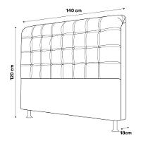 Cabeceira Estofada Cama Box Casal Louise 140Cm Marrom - 2
