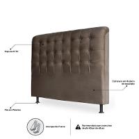 Cabeceira Estofada Cama Box Casal Louise 140Cm Marrom - 3