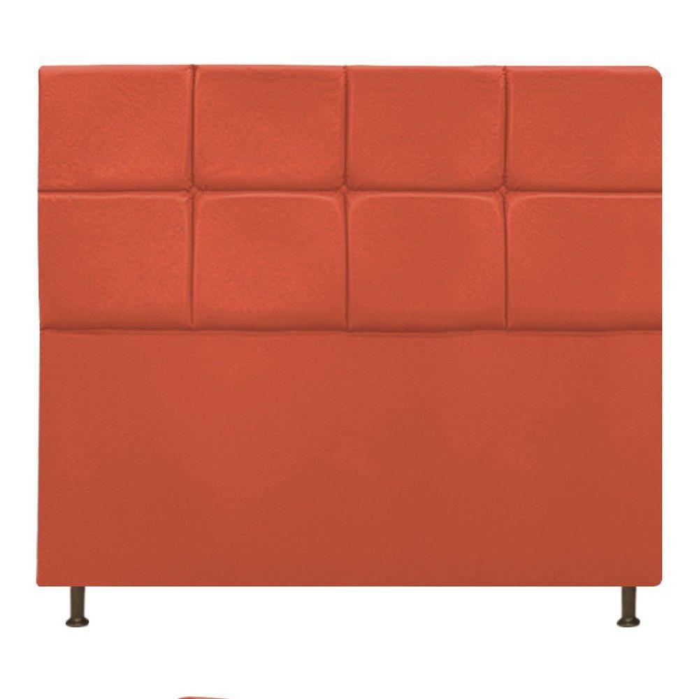 Cabeceira Damares 140 Cm Casal Com Botonê Suede Terracota - 3