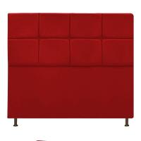 Cabeceira Damares 140 Cm Casal Com Botonê Suede Vermelho - 4