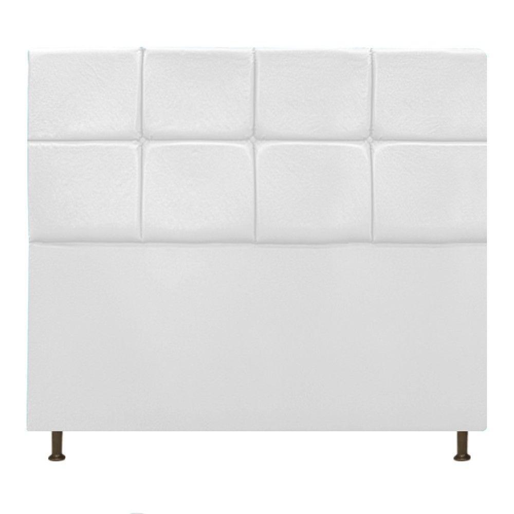 Cabeceira Damares 140 Cm Casal Com Botonê Suede Branco - 3