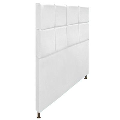 Cabeceira Damares 140 Cm Casal Com Botonê Suede Branco