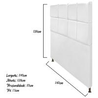 Cabeceira Damares 140 Cm Casal Com Botonê Suede Branco - 2