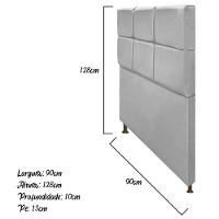 Cabeceira Damares 90 Cm Solteiro Com Botonê Suede Cinza - 2