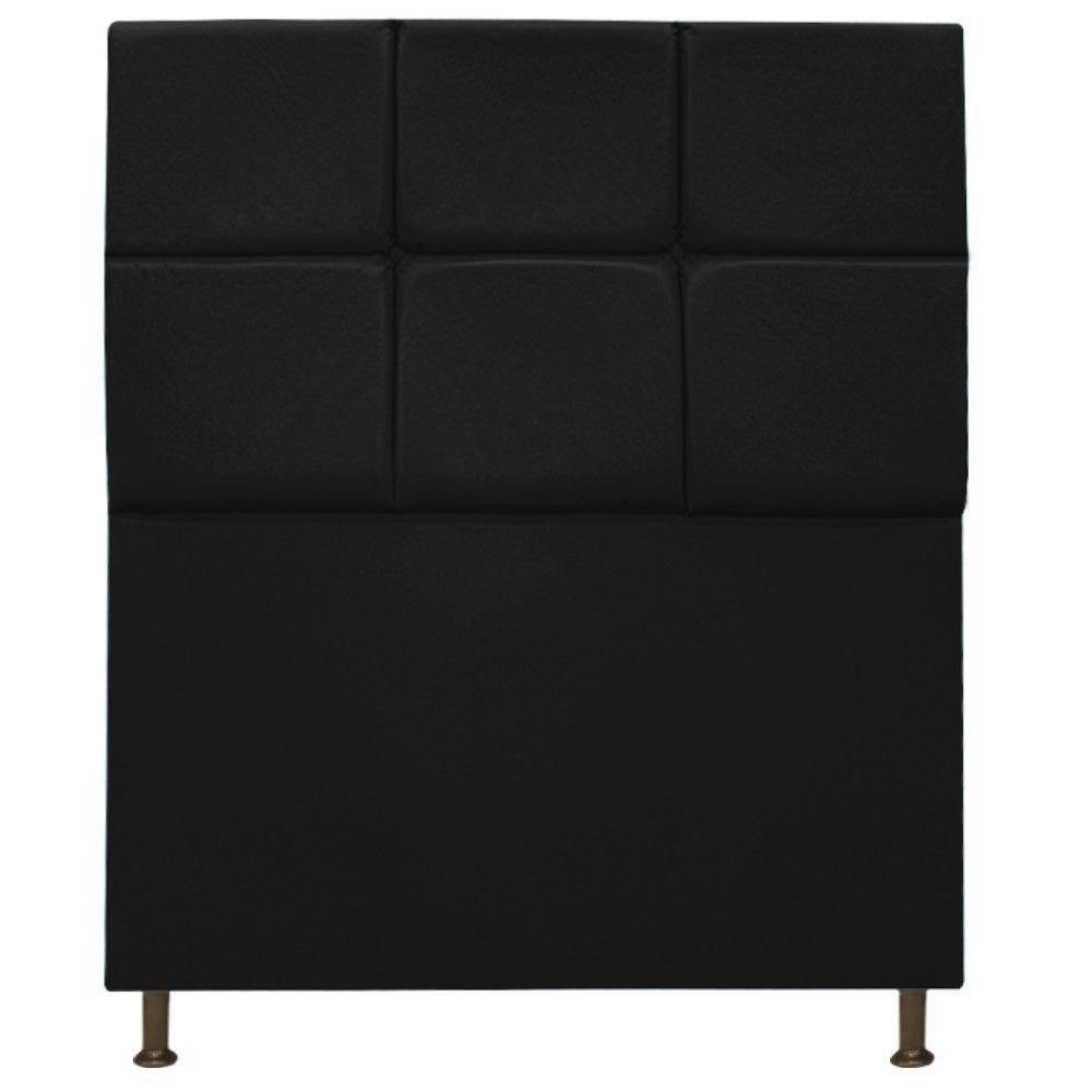 Cabeceira Damares 90 Cm Solteiro Com Botonê Suede Preto - 3