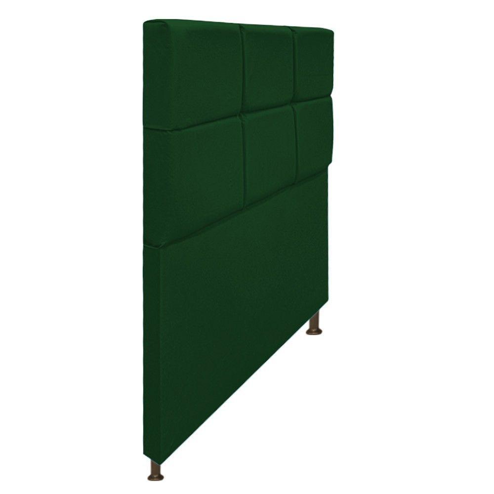 Cabeceira Damares 90 Cm Solteiro Com Botonê Suede Verde - 1