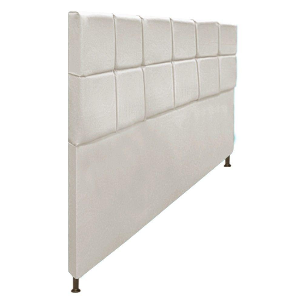 Cabeceira Damares 195 Cm King Size Com Botonê Suede Bege - 1