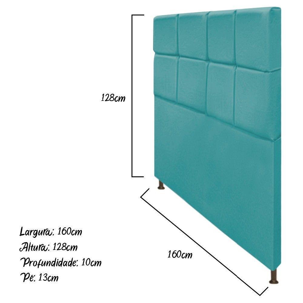Cabeceira Damares 160 Cm Queen Size Botonê Azul Turquesa - 2