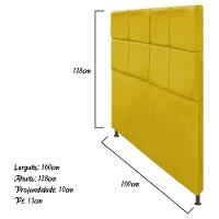 Cabeceira Damares 160 Cm Queen Size Com Botonê Suede Amarelo - 2