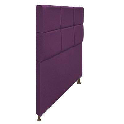 Cabeceira Damares 90 Cm Solteiro Com Botonê Suede Roxo