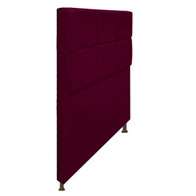Cabeceira Damares 90 Cm Solteiro Com Botonê Suede Bordô