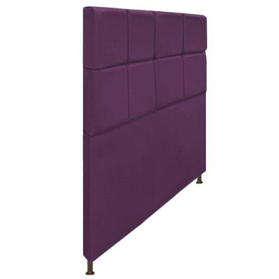 Cabeceira Damares 140 Cm Casal Com Botonê Suede Roxo