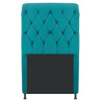 Cabeceira Cristal 100 Cm Com Capitonê Suede Azul Turquesa - 1