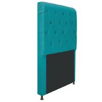 Cabeceira Cristal 100 Cm Com Capitonê Suede Azul Turquesa - 3