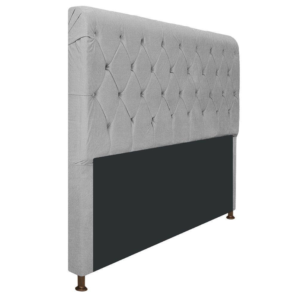Cabeceira Cristal 195 Cm King Size Com Capitonê Suede Cinza - 3