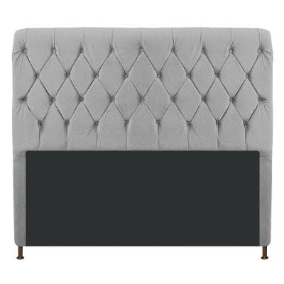 Cabeceira Cristal 195 Cm King Size Com Capitonê Suede Cinza