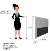 Cabeceira Cristal 195 Cm King Size Com Capitonê Suede Cinza - 2