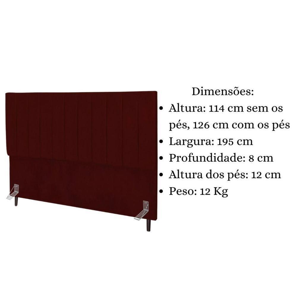 Cabeceira Cama Box Queen 160cm Carla Suede Marsala E Frame - 2