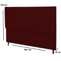 Cabeceira Cama Box Queen 160cm Carla Suede Marsala E Frame - 1