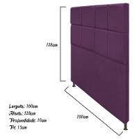 Cabeceira Damares 160 Cm Queen Size Com Botonê Suede Roxo - 2