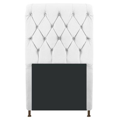 Cabeceira Cristal 90 Cm Solteiro Com Capitonê Suede Branco