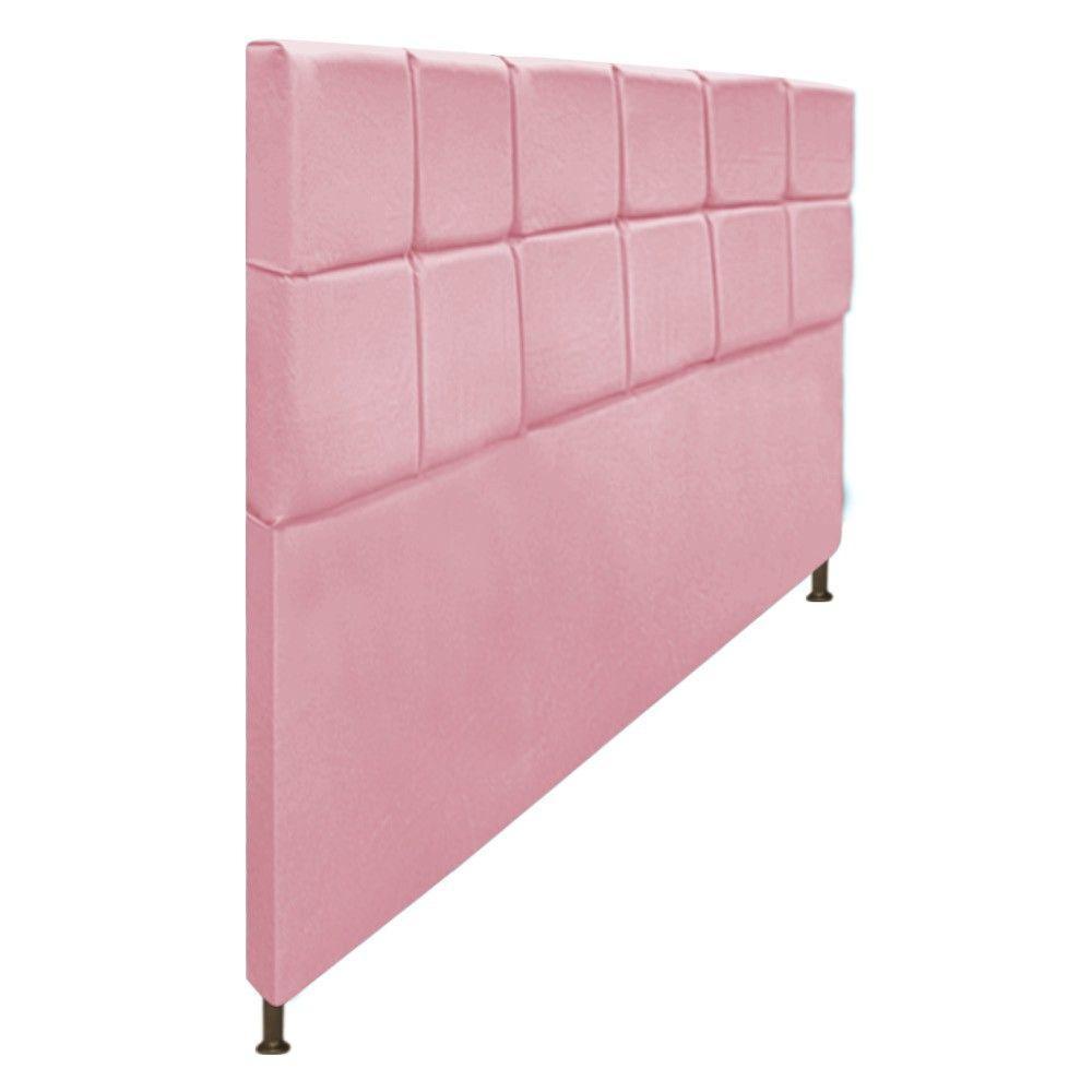 Cabeceira Damares 195Cm King Size Com Botonê Suede Rosa Bebê - 1