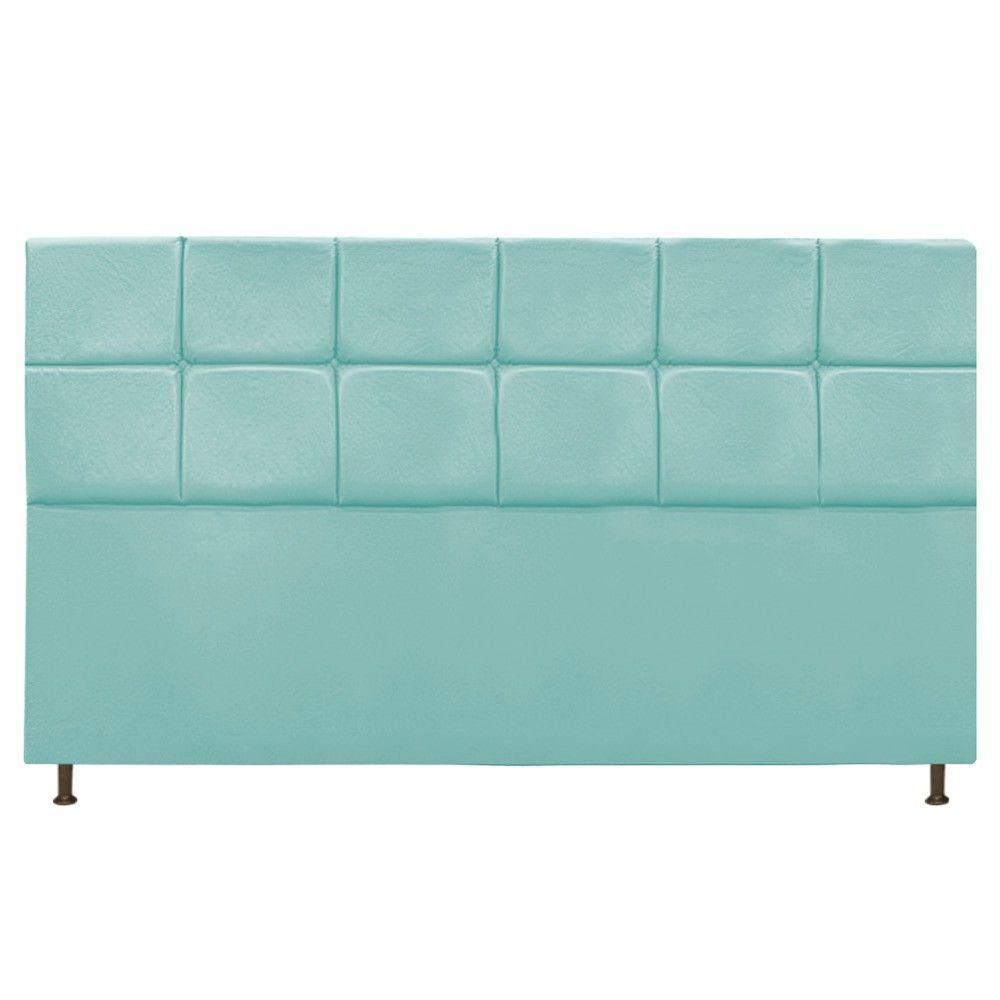 Cabeceira Damares 195 Cm King Size Com Botonê Suede Azul Tiffany - 1
