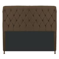 Cabeceira Cristal 195 Cm King Size Com Capitonê Suede Marrom - 1