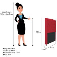 Cabeceira Cristal 90 Cm Solteiro Com Capitonê Suede Vermelho - 2