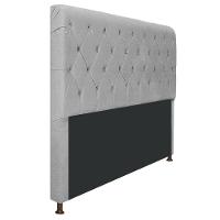 Cabeceira Cristal 140 Cm Casal Com Capitonê Suede Cinza - 5