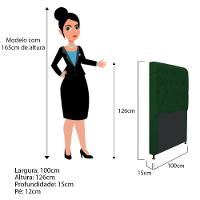 Cabeceira Cristal 100 Cm Solteiro Com Capitonê Suede Verde - 2