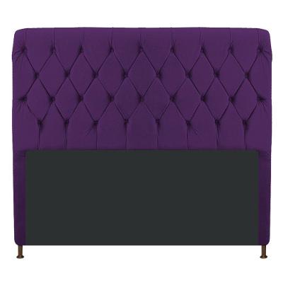 Cabeceira Cristal 195 Cm King Size Com Capitonê Suede Roxo