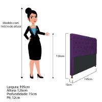 Cabeceira Cristal 195 Cm King Size Com Capitonê Suede Roxo - 2