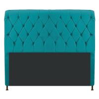 Cabeceira Cristal 195 Cm King Size Com Capitonê Suede Azul Turquesa - 3