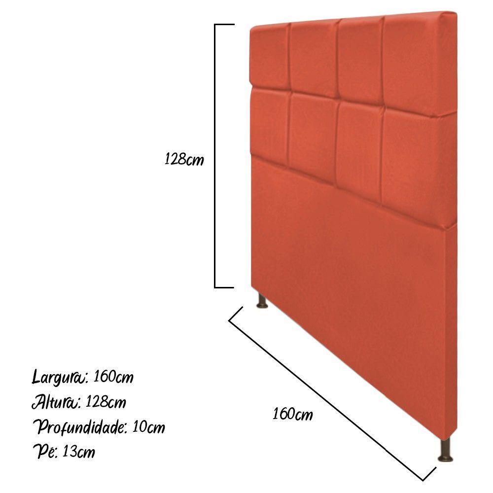 Cabeceira Damares 160 Cm Queen Size Botonê Suede Terracota - 2