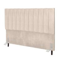 Cabeceira Cama Box King 195 Cm Carla Suede Bege E Frame - 2