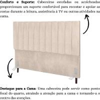 Cabeceira Cama Box King 195 Cm Carla Suede Bege E Frame - 5