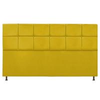 Cabeceira Damares 195 Cm King Size Com Botonê Suede Amarelo