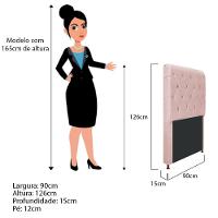 Cabeceira Cristal 90 Cm Solteiro Com Capitonê Suede Rosê - 3