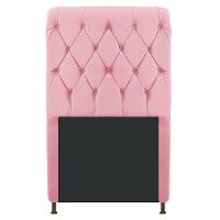 Cabeceira Cristal 100cm Solteiro C Capitonê Suede Rosa Bebê - 1