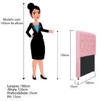 Cabeceira Cristal 100cm Solteiro C Capitonê Suede Rosa Bebê - 2